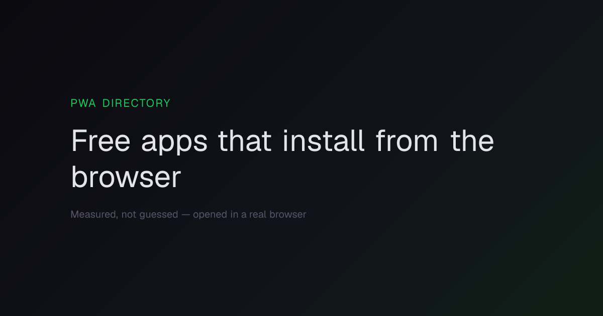 Free PWA apps — no store, no account — PWA Directory