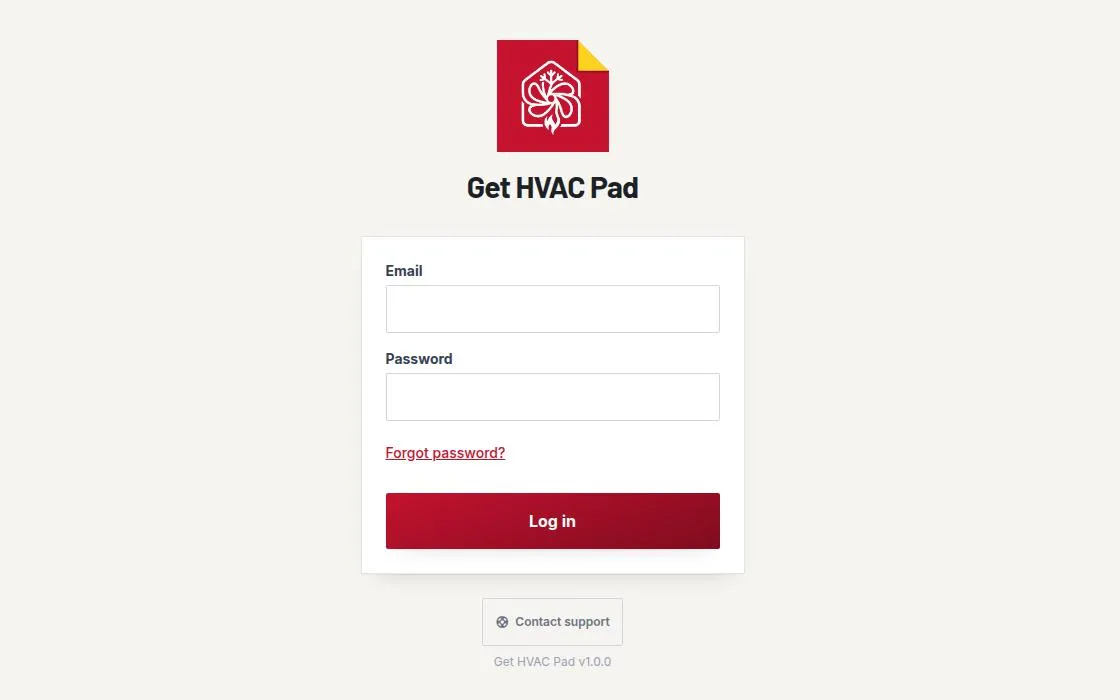 Get HVAC Pad, as it opens in a browser tab