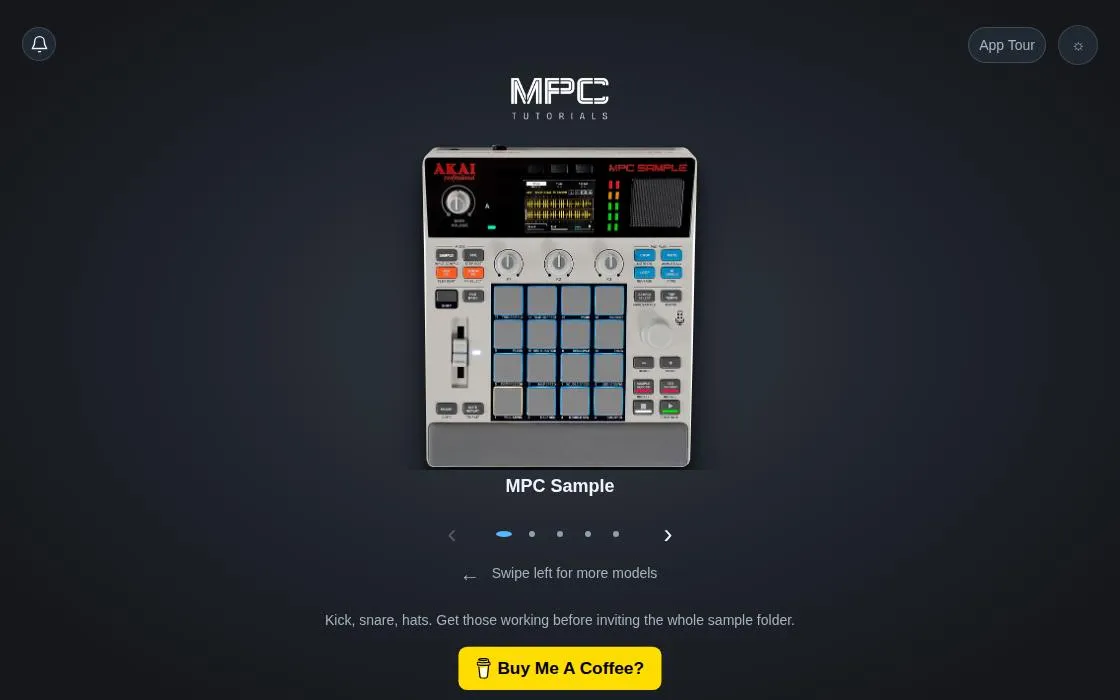 MPC Tutorials, as it opens in a browser tab