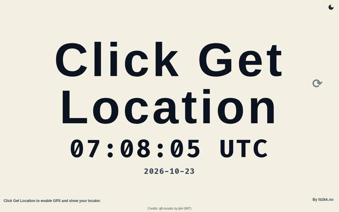 QTH Locator, as it opens in a browser tab