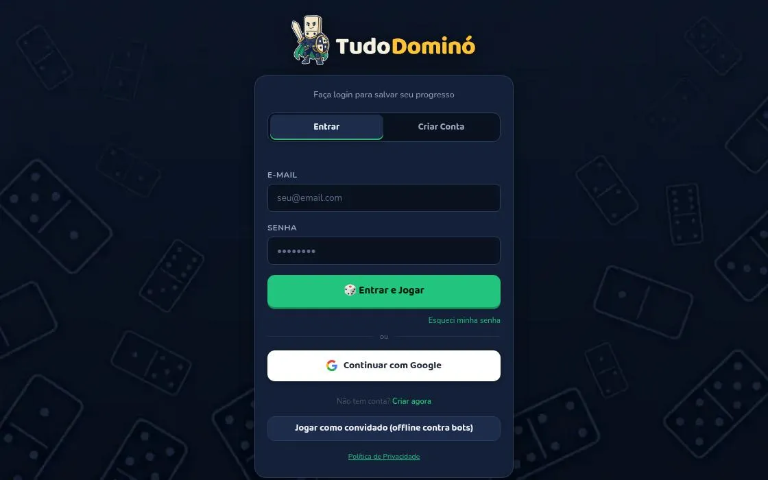 TudoDominó - Dominó em Duplas, as it opens in a browser tab